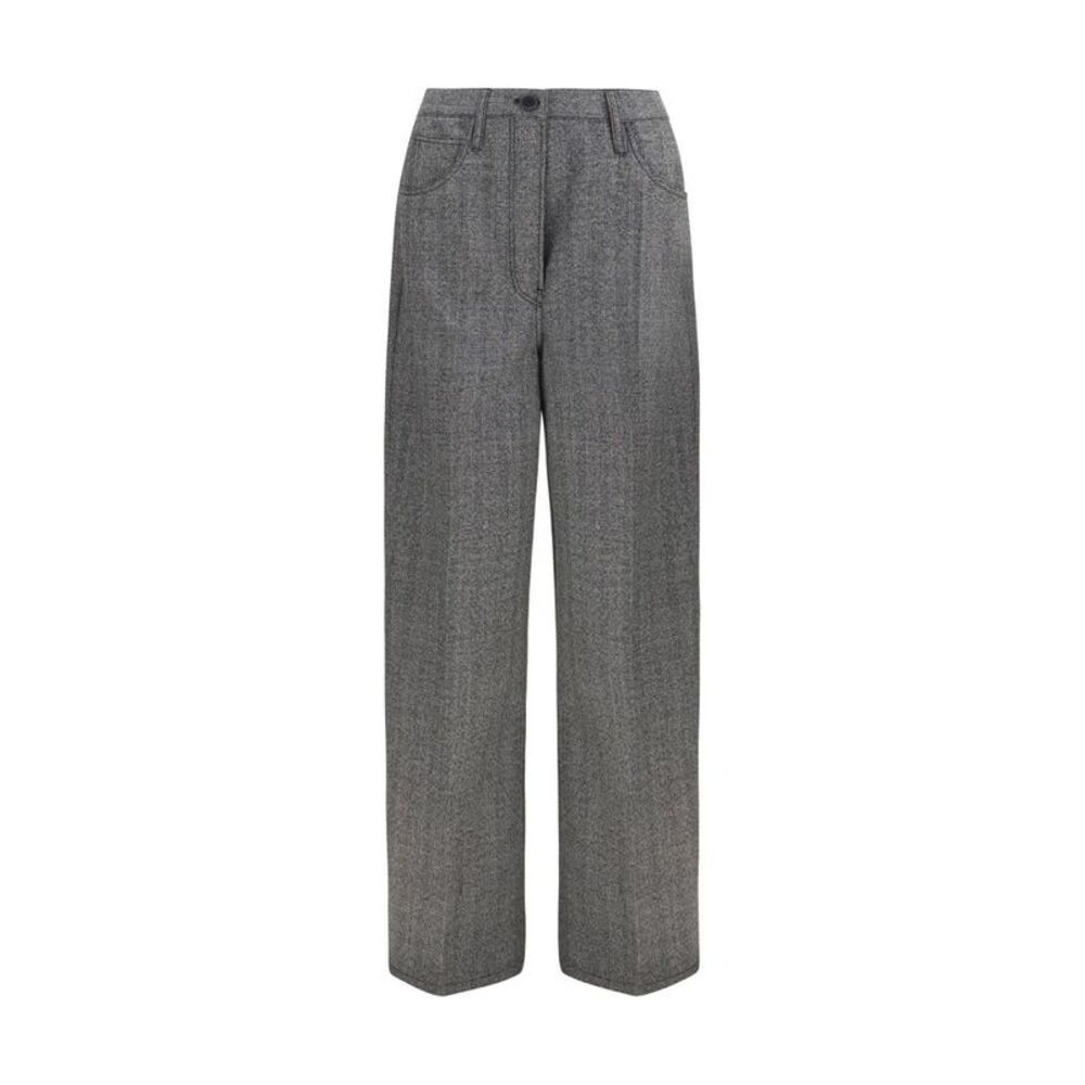 Prada Gray Wool Oves Aries Casual Women's Pants